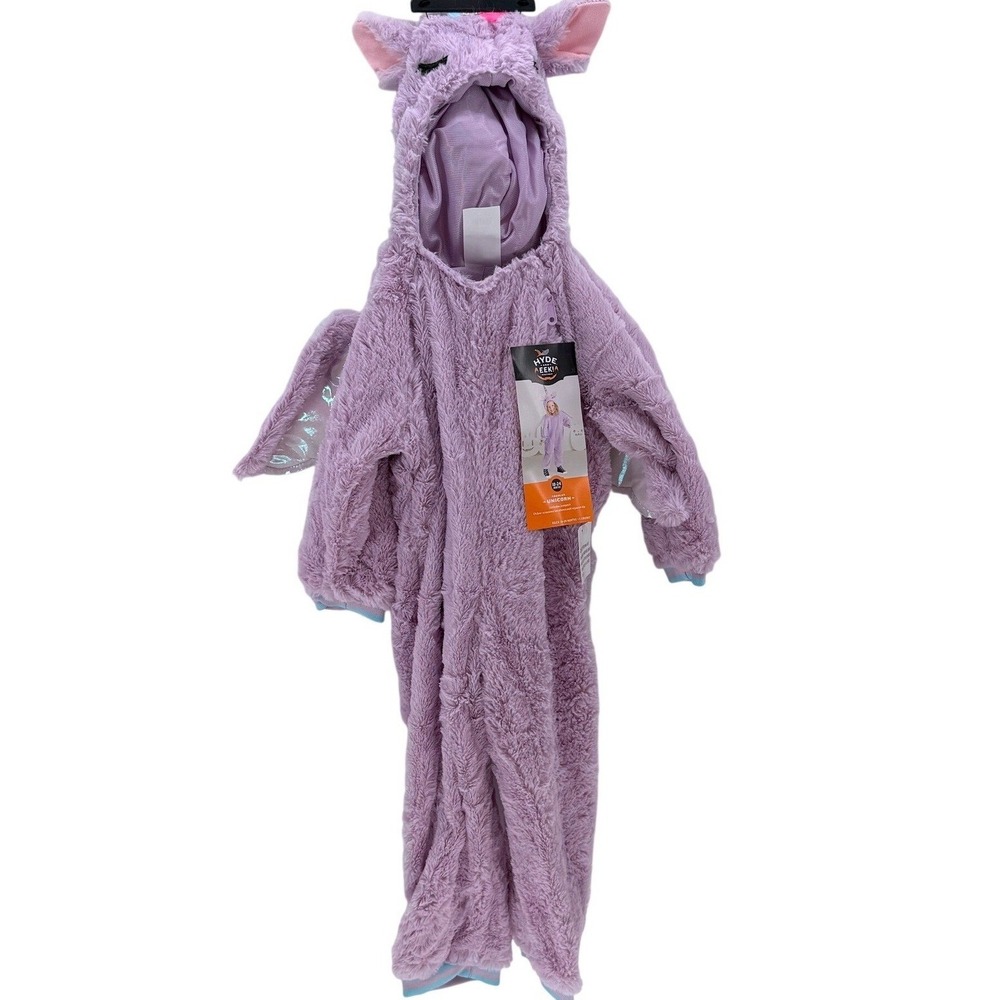 Hyde and EEK Boutique Toddler Unicorn Costume Purple Plush Jumpsuit 4T-5T NWT